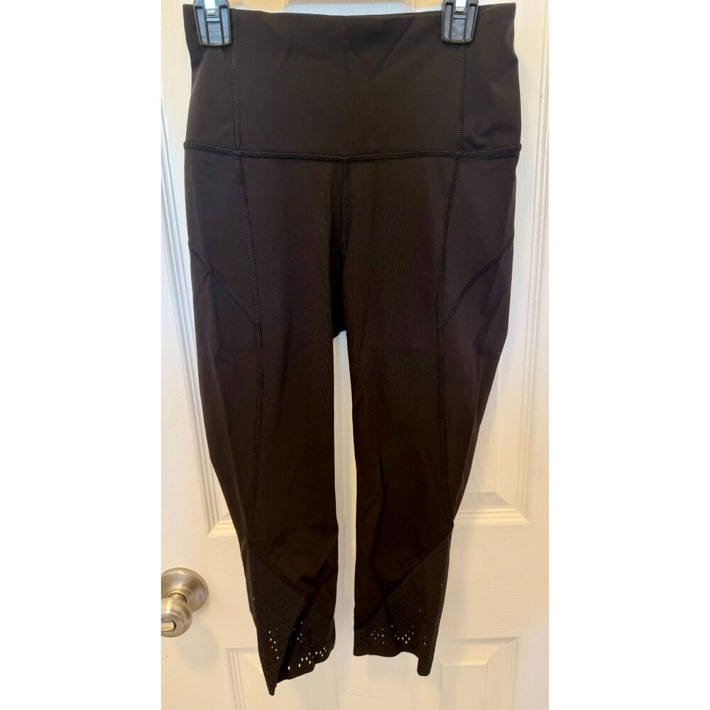 Lululemon Anew Crop 19" High Rise Leggings Black Women's Size 4 W6ACAS